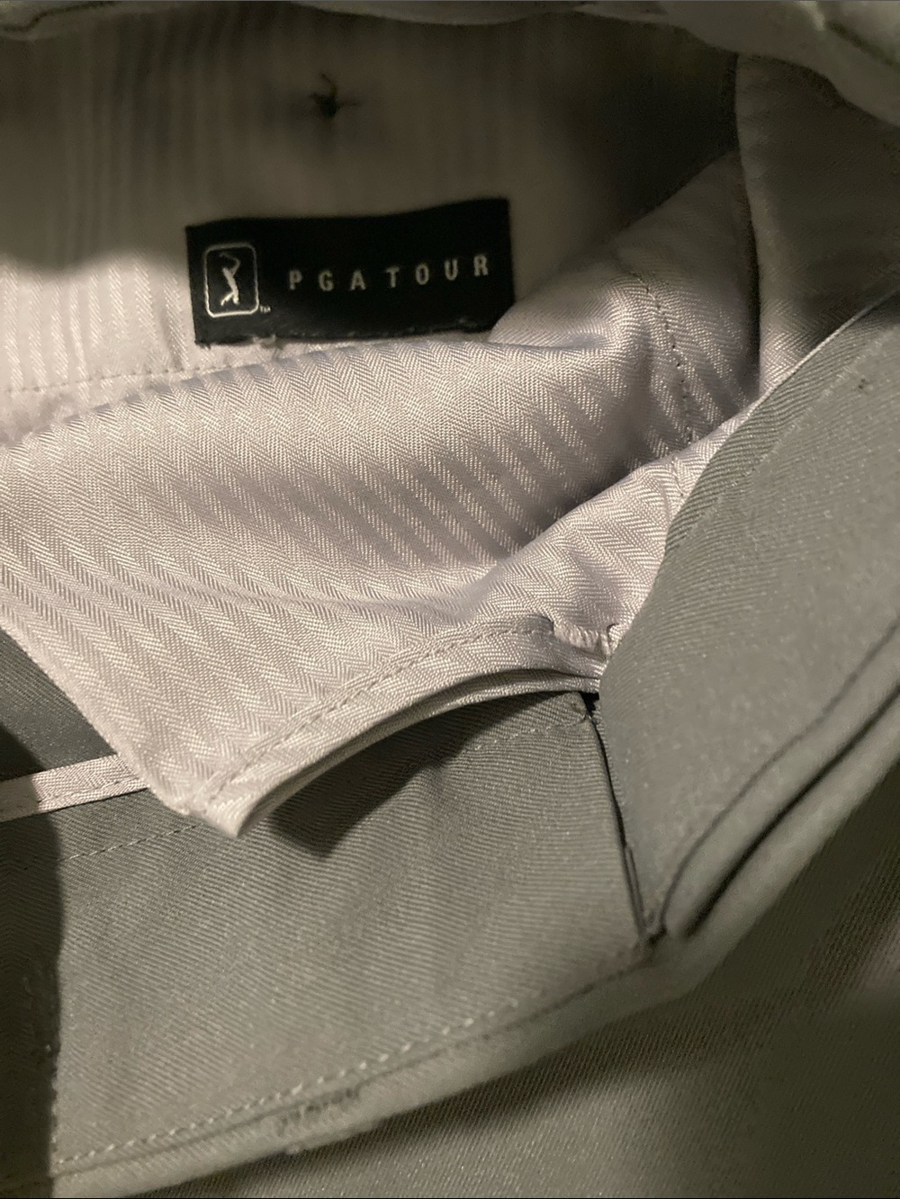 PGA Tour Men's Flat Front Shorts in Light Gray and White